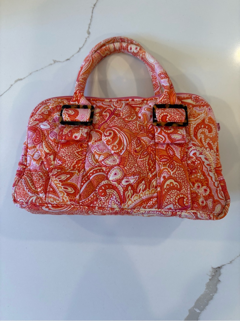 Vintage Vera Bradley Sherbet Paisley Quilted Handbag Made in USA